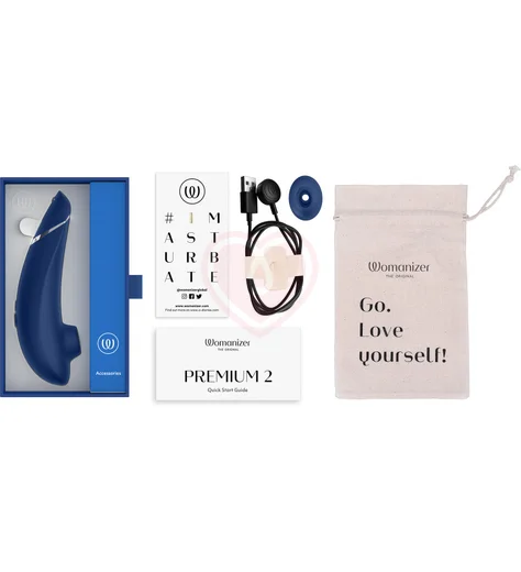 Бесконтактный клиторальный стимулятор Womanizer Premium 2 синий фото 11