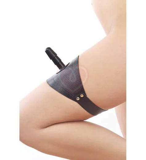 Страпон-бондаж на бедро чёрный фото 2