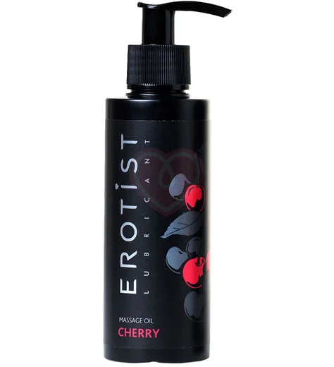Съедобное массажное масло Erotist Cherry со вкусом вишни 150 мл фото 1