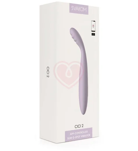 Вибратор с гибкой головкой Svakom Cici 2 с функцией нагрева и стимуляцией зоны G лиловый фото 2