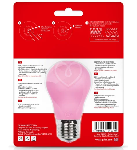 Силиконовая лампочка с вибрацией Gvibe Gbulb розовая фото 5