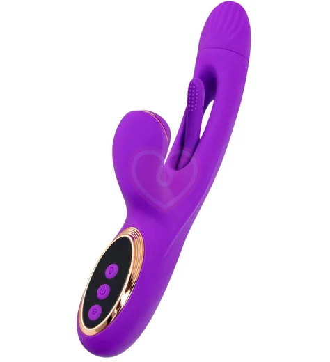 Вибратор-кролик с вакуумной стимуляцией клитора и язычком для зоны G Jos Pitti фиолетовый фото 1