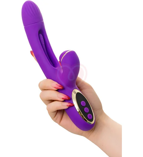 Вибратор-кролик с вакуумной стимуляцией клитора и язычком для зоны G Jos Pitti фиолетовый фото 4