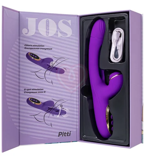 Вибратор-кролик с вакуумной стимуляцией клитора и язычком для зоны G Jos Pitti фиолетовый фото 7
