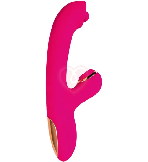 Вибратор-кролик с вращающимся шариком и вакуумной стимуляцией Jos Rolli розовый фото 1