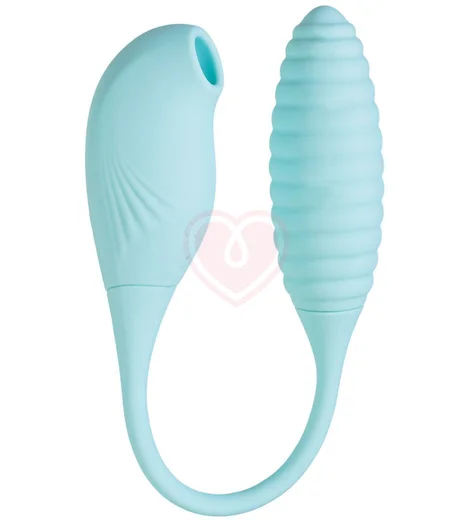 Вакуумно-волновой стимулятор и яйцо-пульсатор Jos Roow голубой фото 1