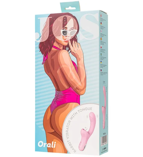 Вибратор-кролик с ласкающим язычком Jos Orali розовый фото 3
