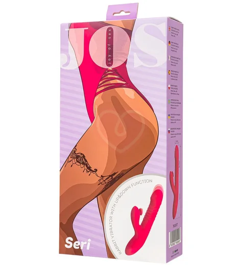 Вибратор-кролик с функцией поступательных движений и пульсацией Jos Seri розовый фото 4