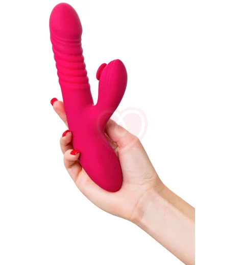 Вибратор-кролик с функцией поступательных движений и пульсацией Jos Seri розовый фото 8