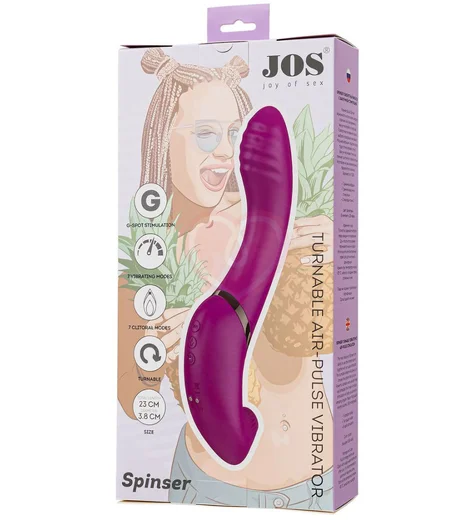 Поворотный вибратор с вакуумно-волновой стимуляцией Jos Spinser фиолетовый фото 4