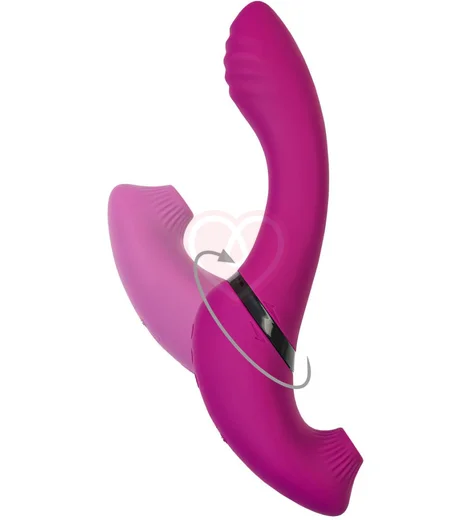 Поворотный вибратор с вакуумно-волновой стимуляцией Jos Spinser фиолетовый фото 8