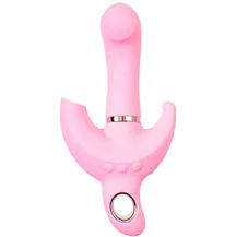 Поворотный вибратор с вакуумно-волновой и анальной стимуляцией Jos Twistme розовый