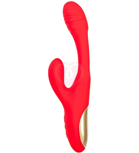 Вибратор-кролик с подвижным язычком Jos Patti красный фото 1