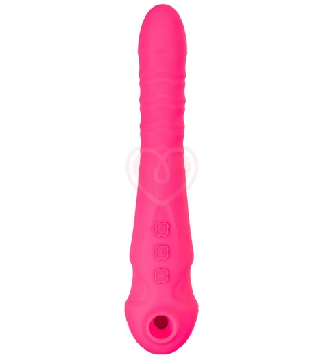 Вибратор Jos Cotox с пульсацией и вакуумной стимуляцией розовый фото 1