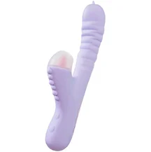 Вибратор-кролик с двумя язычками и функцией поступательных движений Jos Spinny фиолетовый