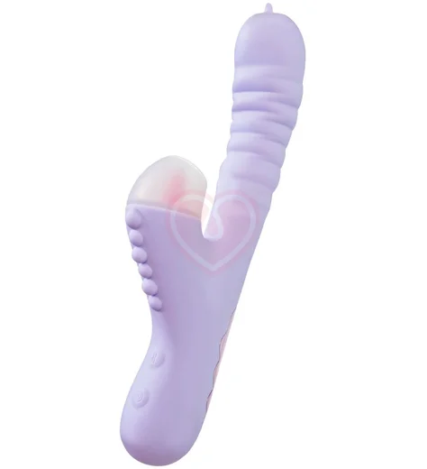 Вибратор-кролик с двумя язычками и функцией поступательных движений Jos Spinny фиолетовый фото 1