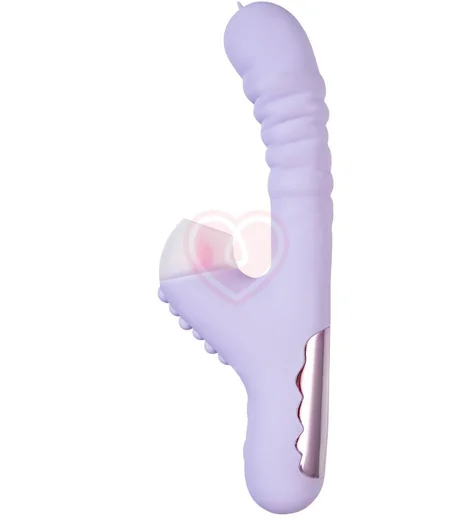 Вибратор-кролик с двумя язычками и функцией поступательных движений Jos Spinny фиолетовый фото 4