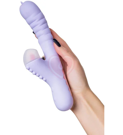 Вибратор-кролик с двумя язычками и функцией поступательных движений Jos Spinny фиолетовый фото 6