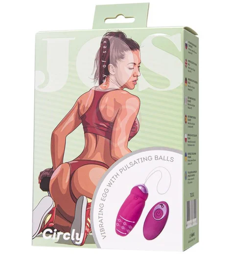 Виброяйцо с пульсирующими шариками и пультом ДУ Jos Circly розовое фото 5