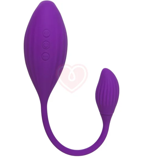 Вакуумный стимулятор клитора с виброяйцом Jos Ginny фиолетовый фото 1