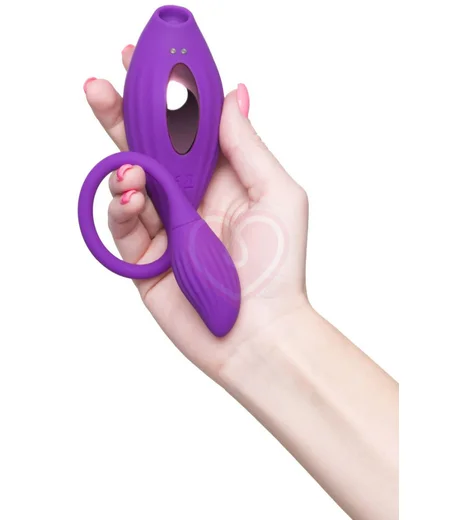 Вакуумный стимулятор клитора с виброяйцом Jos Ginny фиолетовый фото 6