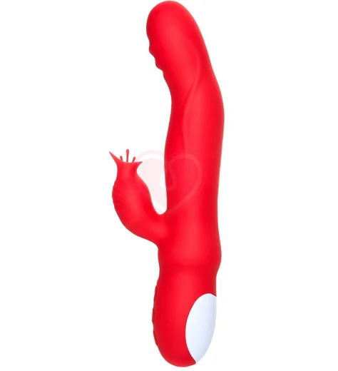 Вибратор-кролик с нагревом и двигающейся головкой Jos Redli красный фото 1