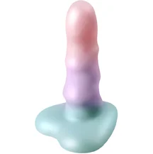 Ребристый фаллоимитатор на присоске в форме сердца Flow Unicorn Mini разноцветный