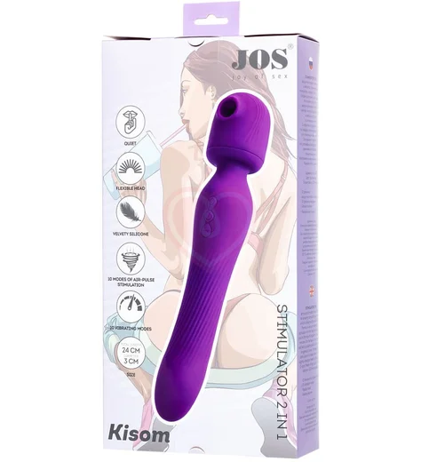 Вибратор с вакуумно-волновой стимуляцией Jos Kisom фиолетовый фото 9