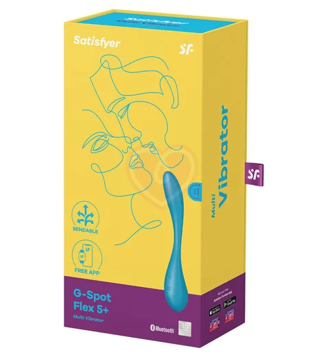 Гибкий вибратор Satisfyer G-Spot Flex 5+ с управлением от приложения голубой фото 5