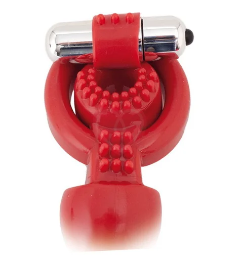 Насадка с вибрацией для двойного проникновения ToyFa Black&Red красная фото 2