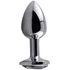 Алюминиевая анальная пробка Kanikule Small с тёмно-серым кристаллом фото 2