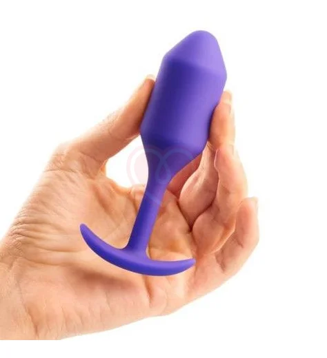 Утяжелённая анальная пробка для ношения b-Vibe Snug Plug 2 малая фиолетовая фото 5