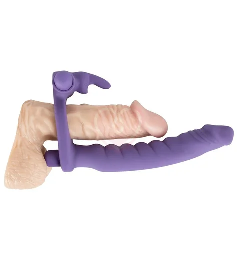 Насадка для двойного проникновения с вибропулями фиолетовая фото 3