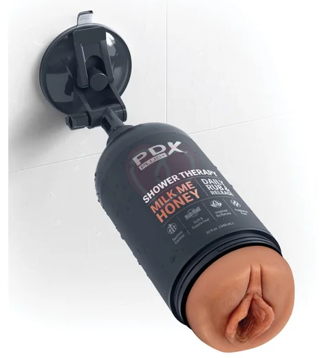 Мастурбатор вагина в бутылке геля Shower Therapy Milk Me Honey Tan мулатка фото 4