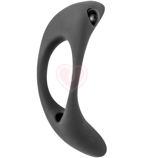 Эрекционное кольцо с двумя вибропулями Pure Passion Lunar чёрное фото 3