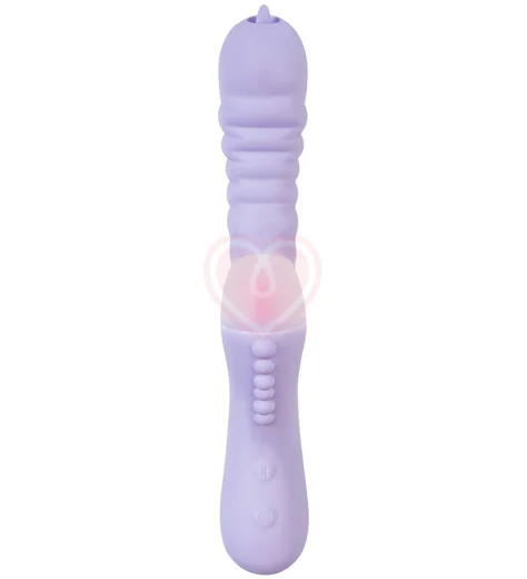 Вибратор-кролик с двумя язычками и функцией поступательных движений Jos Spinny фиолетовый фото 2