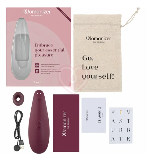 Бесконтактный клиторальный стимулятор Womanizer Classic 2 бордовый фото 8