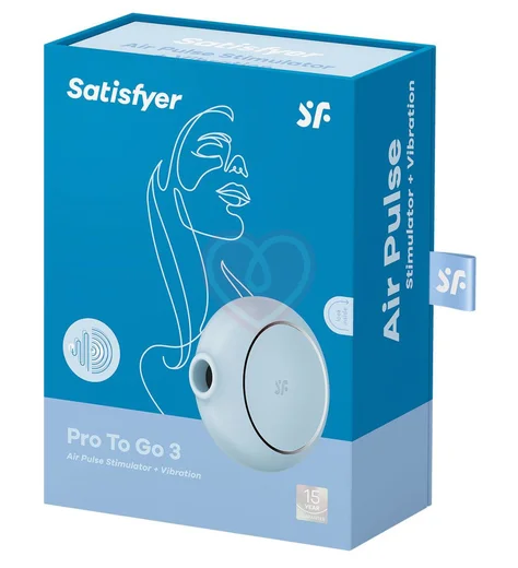 Круглый вакуумный вибростимулятор Satisfyer Pro To Go 3 голубой фото 5