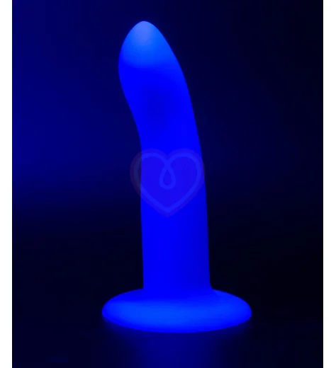 Светящийся в темноте фаллоимитатор Techno Neon Driver 12 см синий фото 3