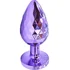 Текстурная алюминиевая анальная пробка Kanikule Small с кристаллом фиолетовая фото 2