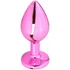 Алюминиевая анальная пробка Kanikule Large с кристаллом розовая фото 4