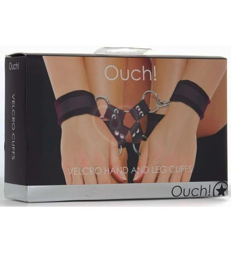 Наручники и оковы с крестообразным креплением Ouch! Velcro Hand and Leg Cuffs фото 2