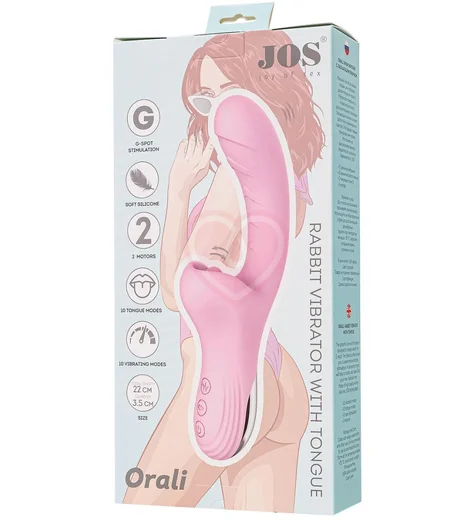 Вибратор-кролик с ласкающим язычком Jos Orali розовый фото 11