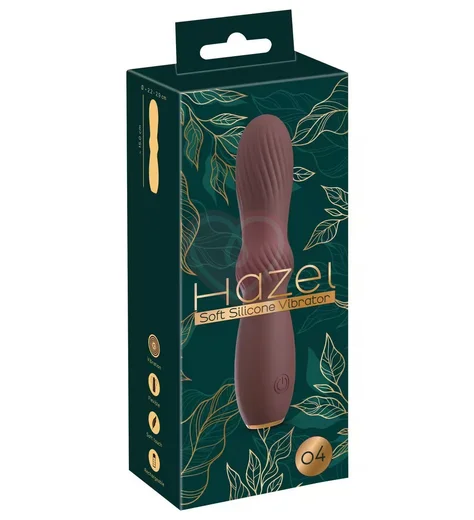Вибратор Hazel 04 с волнистым рельефом коричневый фото 4