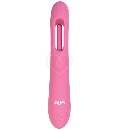 Вибратор-кролик с двигающимся язычком и стимулирующим шариком Jos Monti розовый фото 3