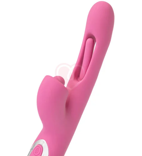 Вибратор-кролик с двигающимся язычком и стимулирующим шариком Jos Monti розовый фото 6