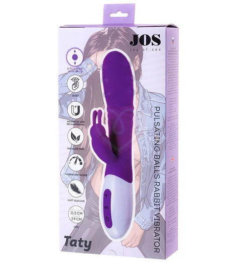 Вибратор-кролик с пульсирующими шариками Jos Taty фиолетовый фото 8
