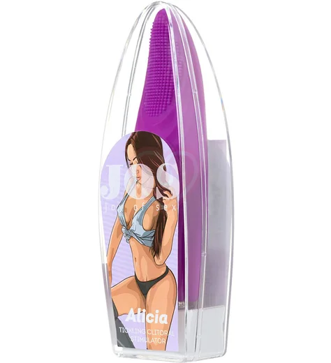 Клиторальный стимулятор с вибрацией язычком и ресничками Jos Alicia фиолетовый фото 10