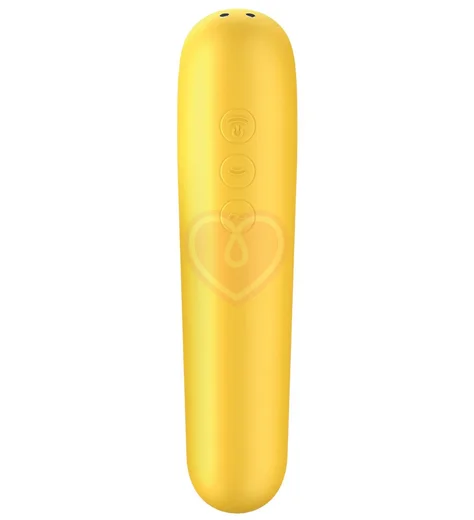 Вакуумный стимулятор с вибрацией и приложением Satisfyer Dual Love жёлтый фото 4