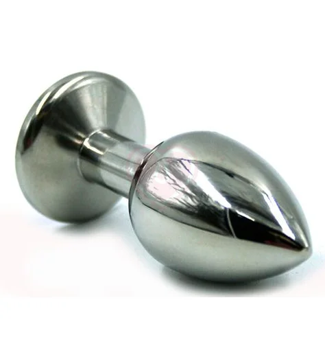 Стальная анальная пробка Medium с фиолетовым кристаллом фото 2